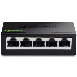 TRENDnet TEG-S50g 5-Port Unmanaged Gigabit Ethernet Switch, 5 Gigabit RJ-45 ports, GREENnet Technology
